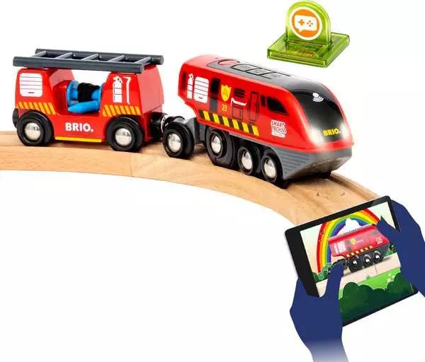 BRIO Smart Tech Sound fire brigade rescue set, train