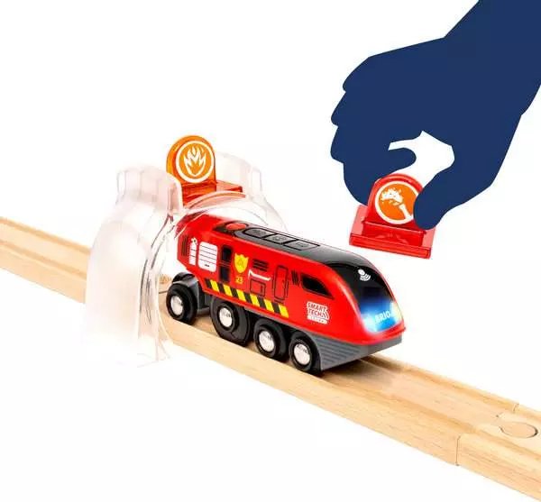 BRIO Smart Tech Sound fire brigade rescue set, train