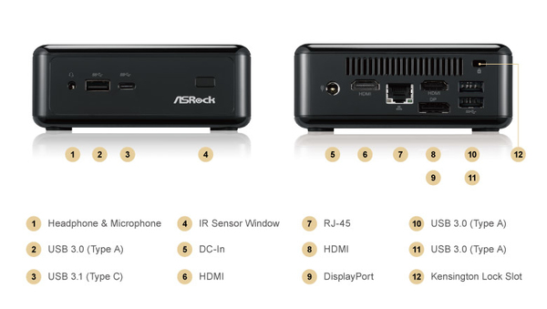 Barebone ASRock BEEBOX-S 7200U/B/BB