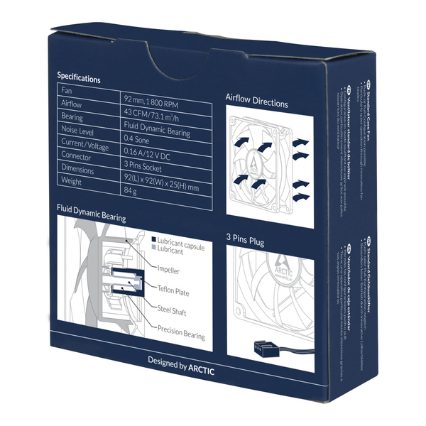 Arctic Cooling F9 92mm Fan Low Noise