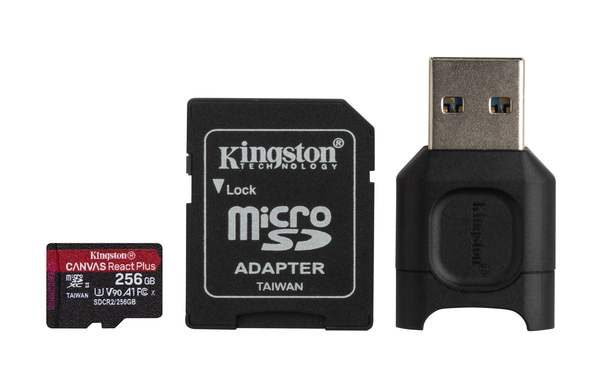 Kingston Canvas React Plus 256 GB MicroSDXC - minneskort+ USB Adapter