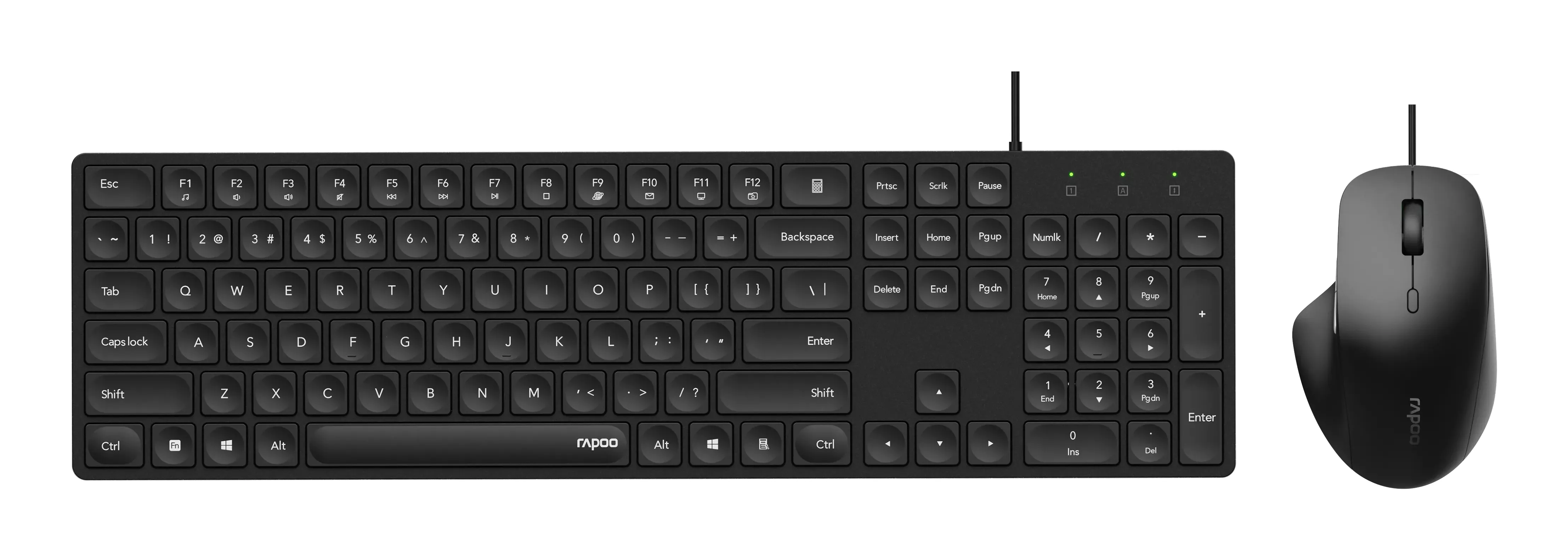 Rapoo NX8020 -n&auml;pp&auml;imist&ouml; ja hiiri, Scissor, musta