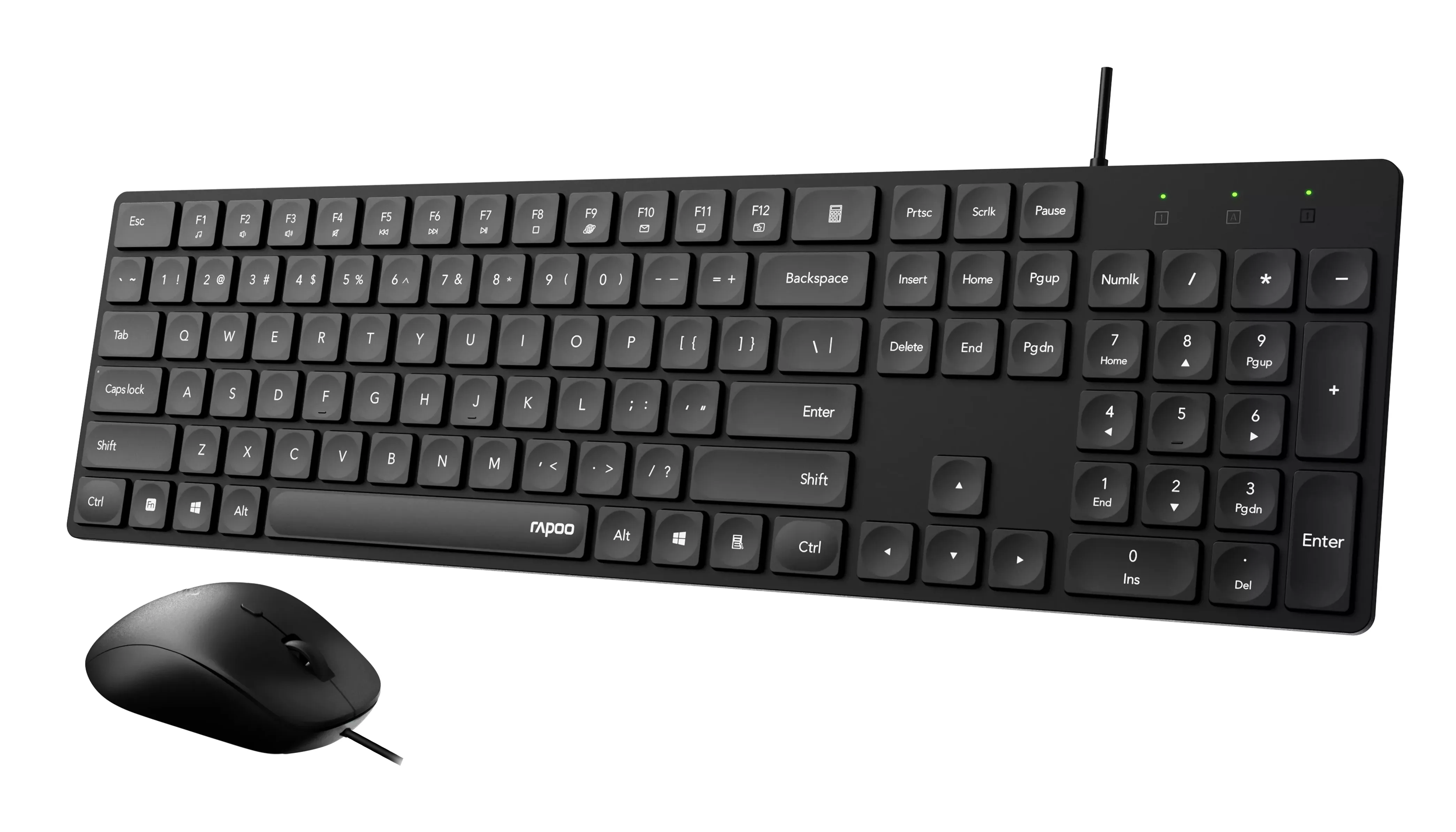Rapoo NX8020 -n&auml;pp&auml;imist&ouml; ja hiiri, Scissor, musta