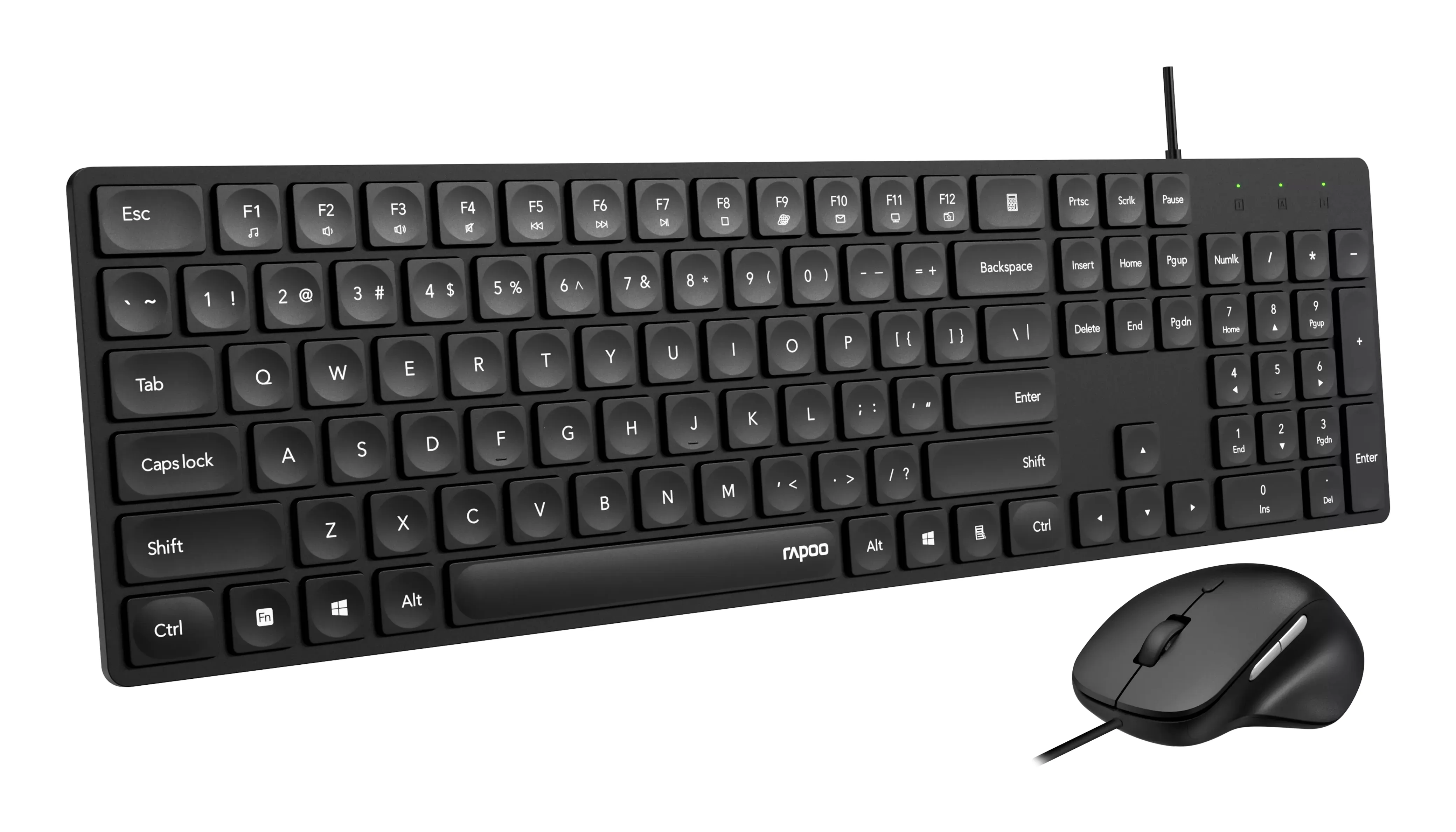 Rapoo NX8020 -n&auml;pp&auml;imist&ouml; ja hiiri, Scissor, musta