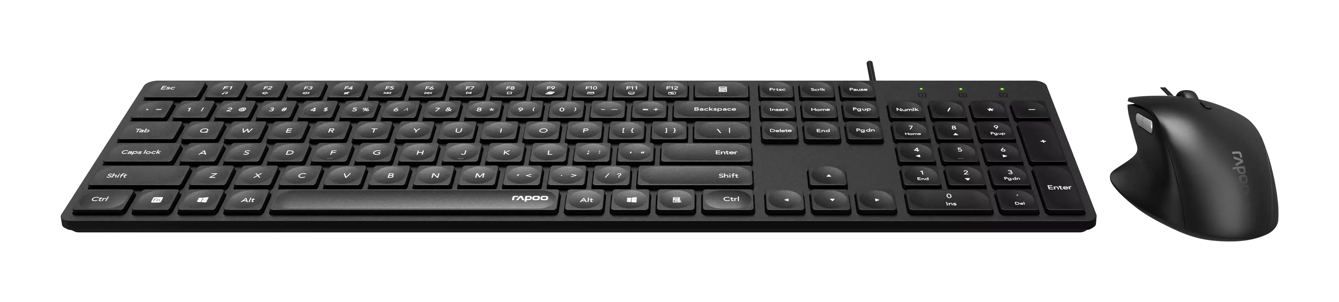 Rapoo NX8020 -n&auml;pp&auml;imist&ouml; ja hiiri, Scissor, musta