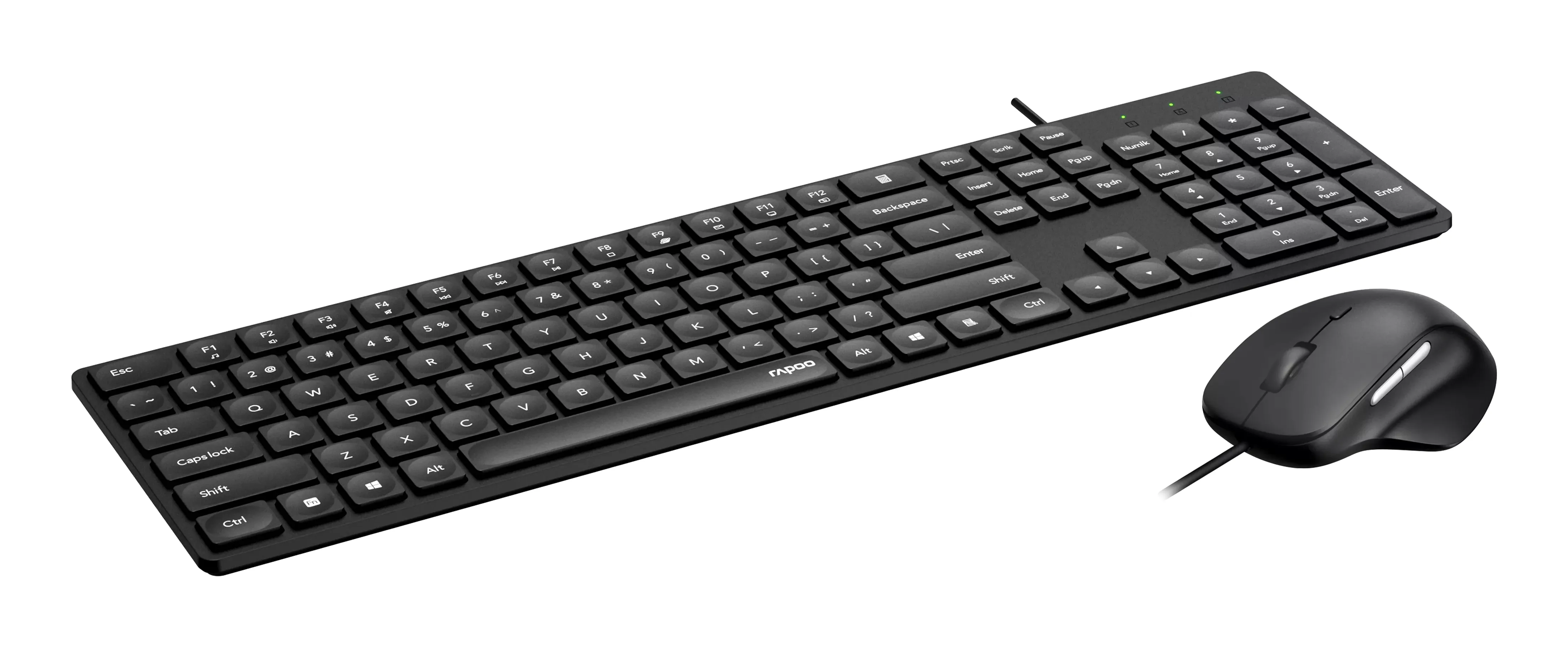 Rapoo NX8020 Keyboard and Mouse, Scissor, Black