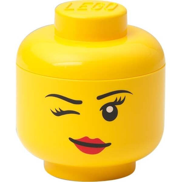Room Copenhagen LEGO Storage Head &quot;Whinky&quot;, mini, storage box&nbsp;(yellow)
