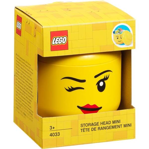 Room Copenhagen LEGO Storage Head &quot;Whinky&quot;, mini, storage box&nbsp;(yellow)