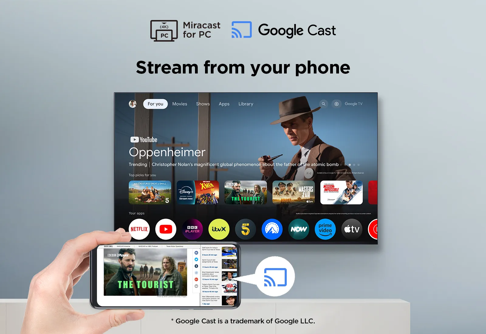 TCL 43V6C 43" 4K DLED Google TV, 60 Hz, HDR10+, metallic TCL 43V6C 43" 4K DLED Google TV, 60 Hz, HDR10+, metallic