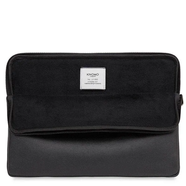 KNOMO BARBICAN Leather sleeve 15inch Black