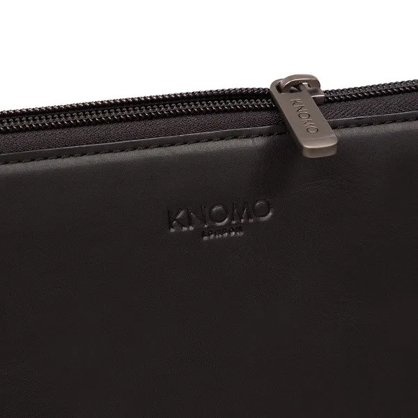 KNOMO BARBICAN Leather sleeve 15inch Black