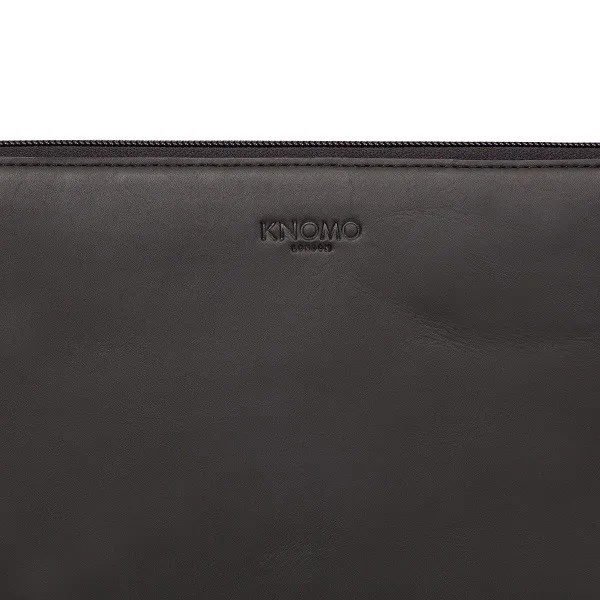 KNOMO BARBICAN Leather sleeve 15inch Black