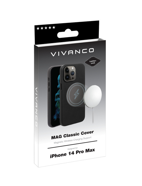 VIVANCO Mag Classic Cover for iPhone 14 Pro Max, black