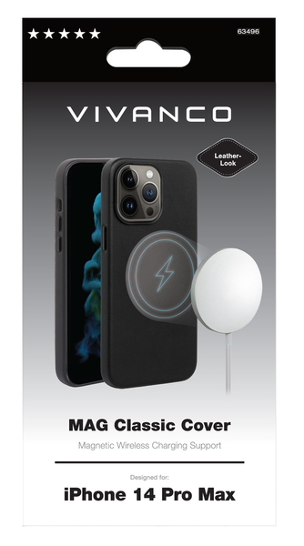 VIVANCO Mag Classic Cover for iPhone 14 Pro Max, black