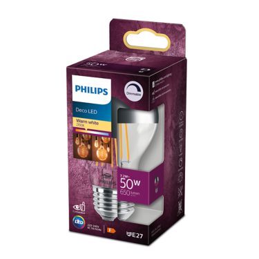 Philips LED A60 E27 Filament Toppf&ouml;rspeglad Dimbar 7,2W (50W) 650lm 2700K