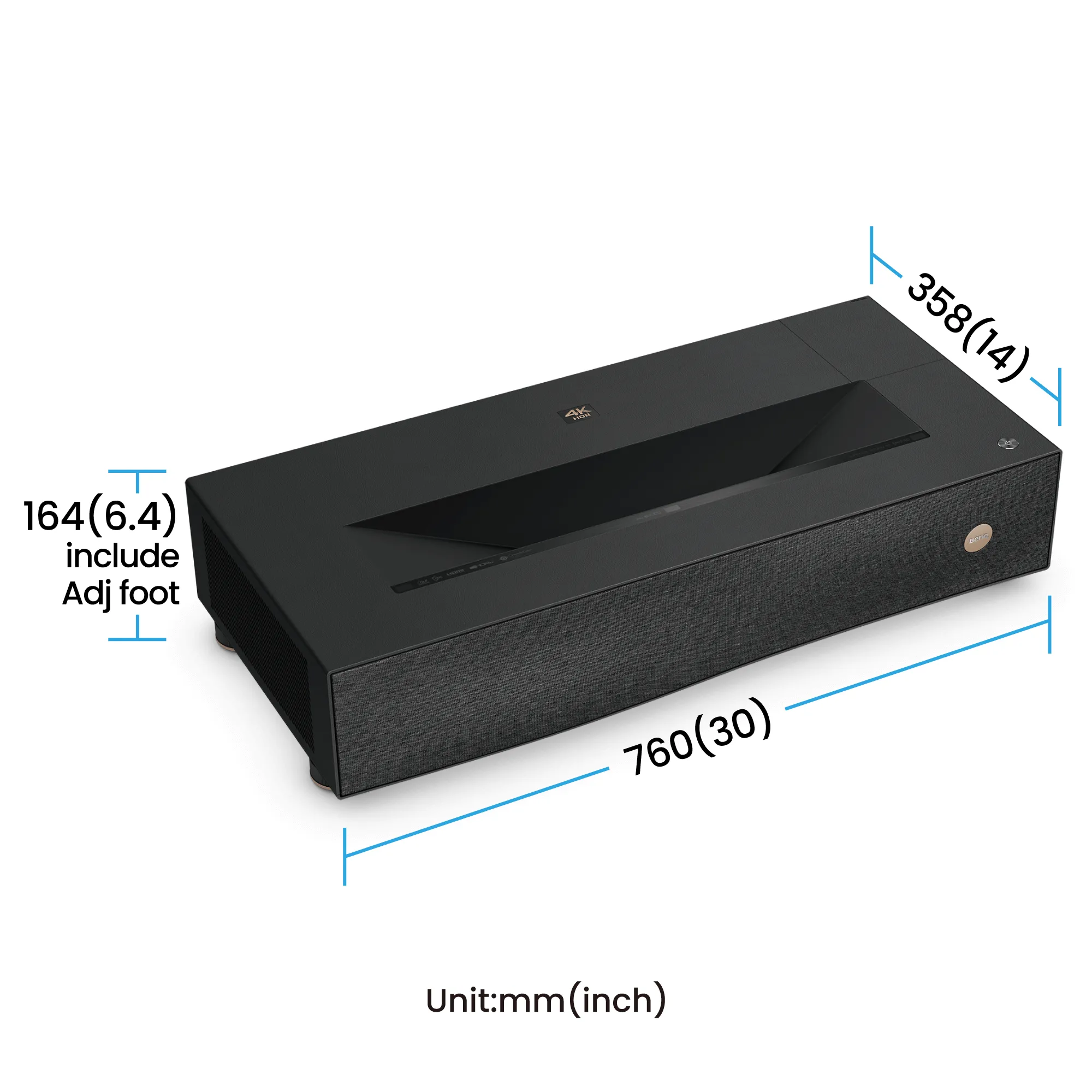 BenQ V5010i Ultra Short Throw Android TV DLP 4K UHD 2500 ANSI lm Laser Projector, Black