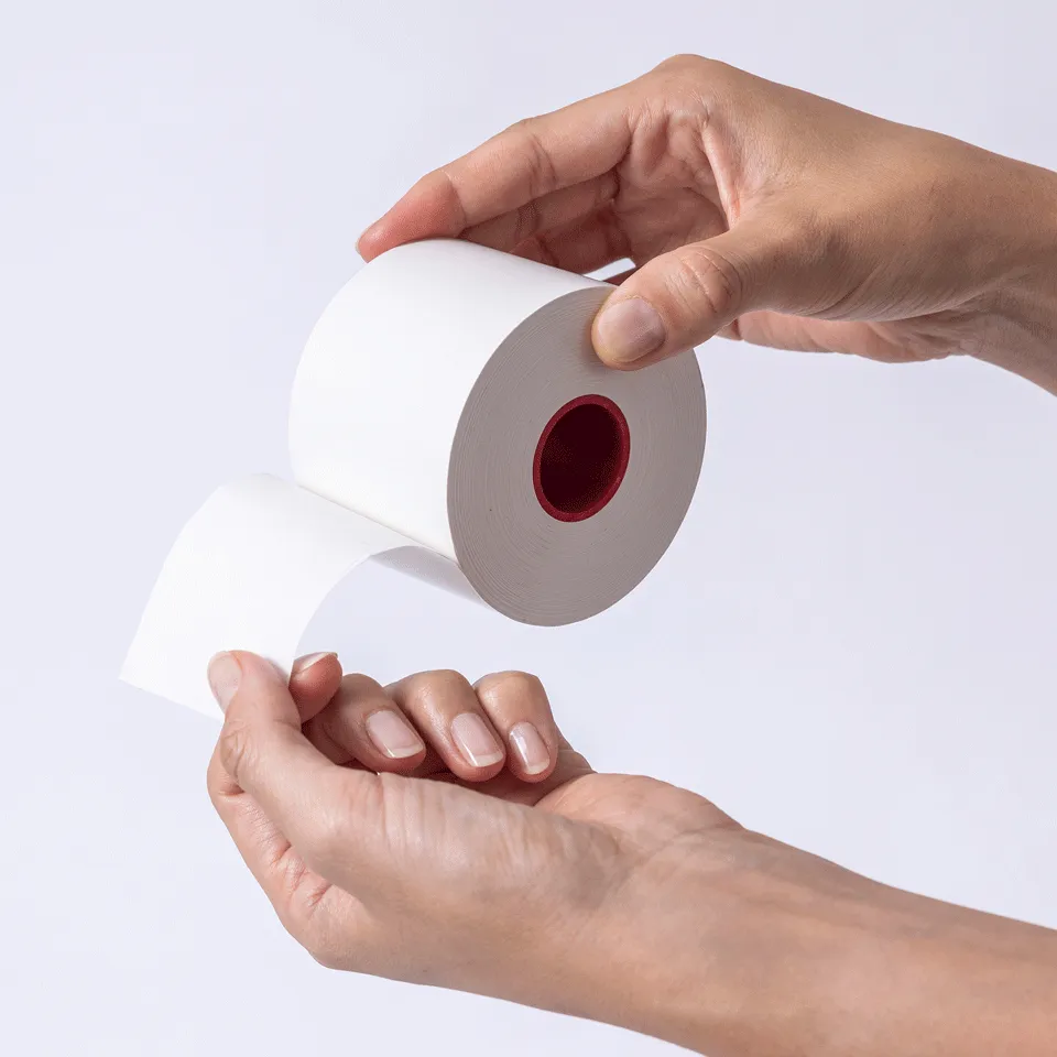 Brother kontinuerlig (DT) linerless rulle, 58 mm x 51,8 m &ndash; 32 rullar, Vit