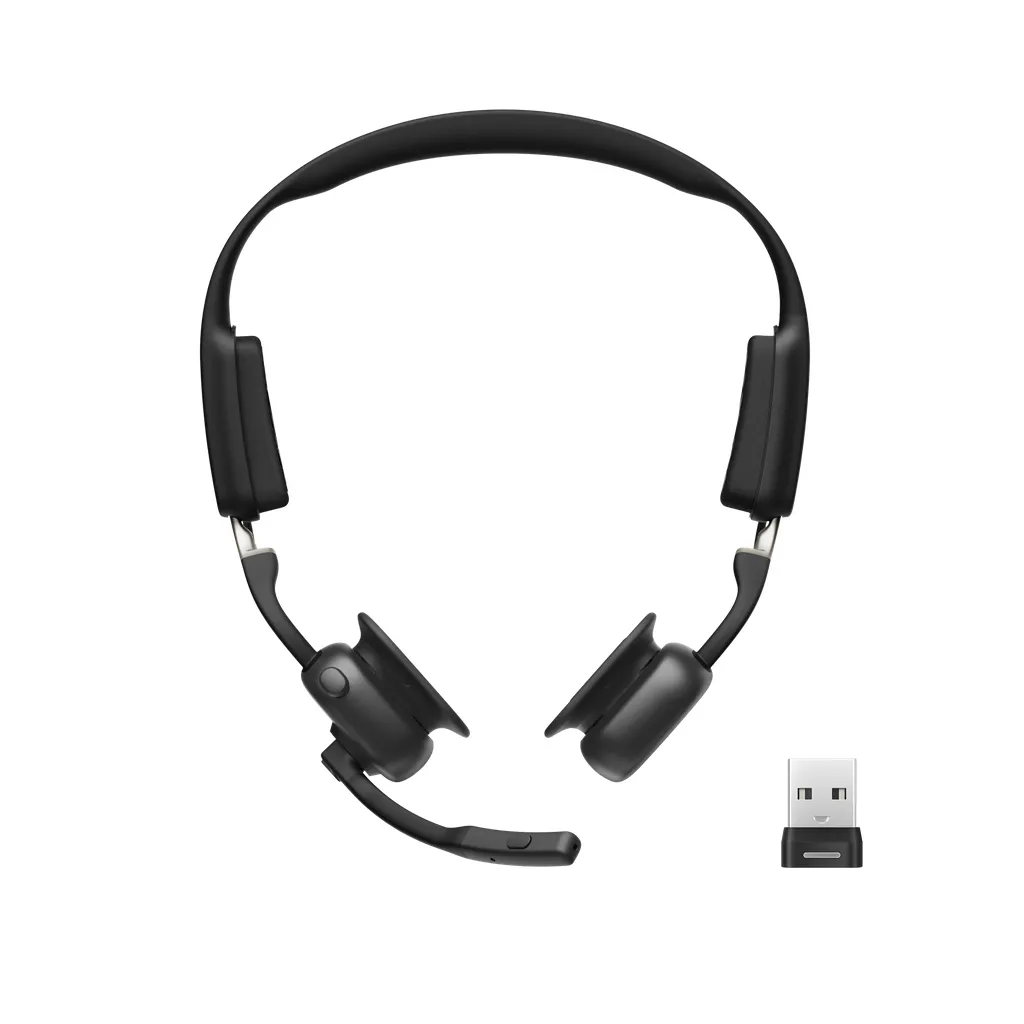Shokz OpenMeet UC -langaton luujohdekuulokemikrofoni, musta