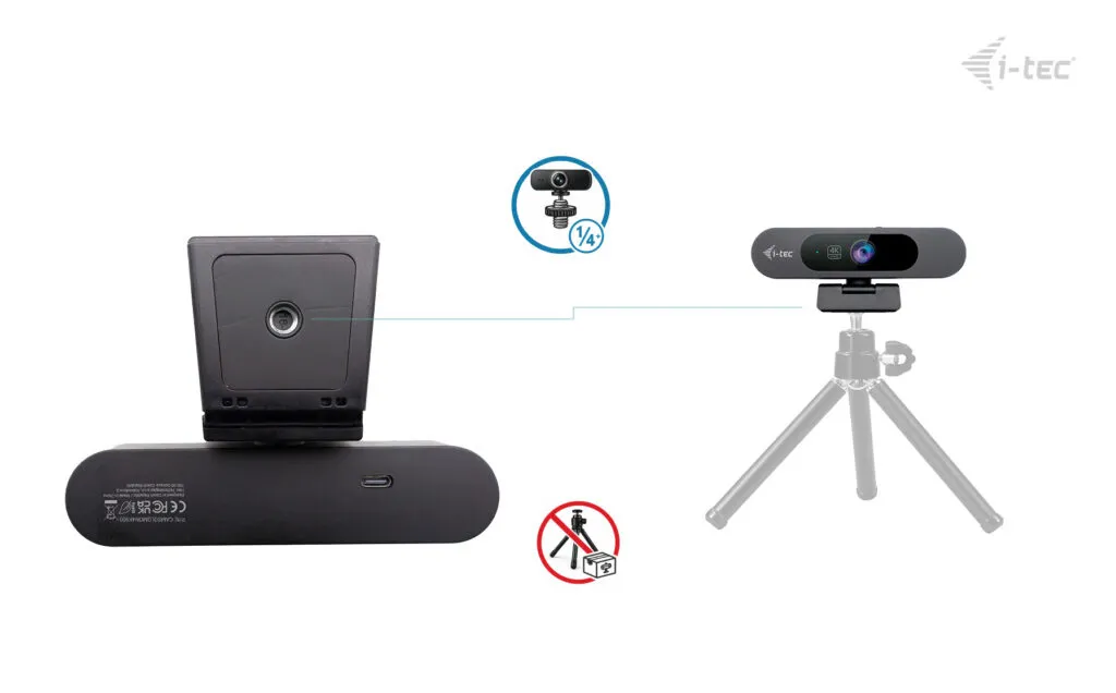 I-TEC SOLOMON Pro 900 4K UHD, automaattitarkennus, HDR, sis&auml;&auml;nrakennettu mikrofoni -webkamera, musta