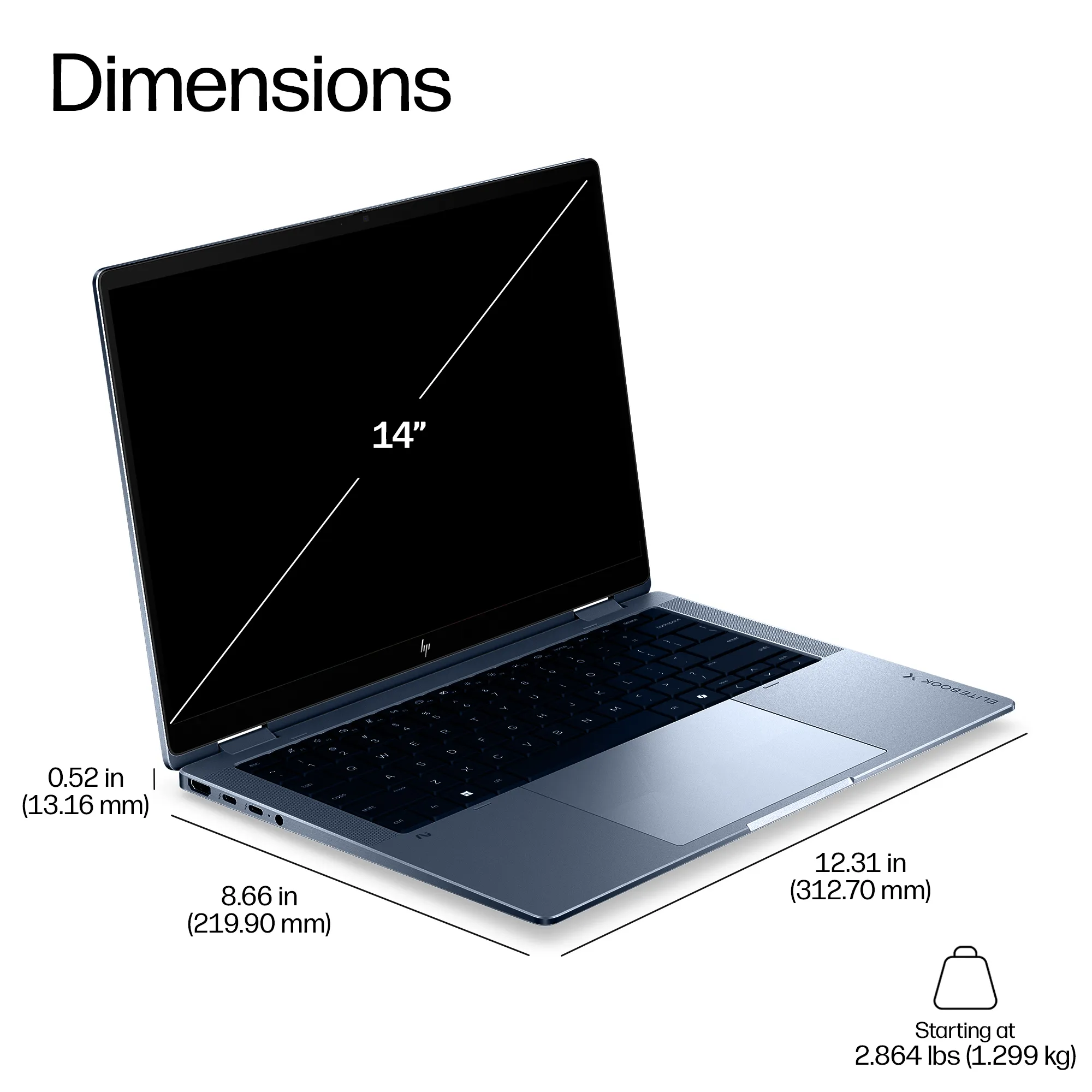 HP EBXFlG2i14AI X7 358H 14.0" 32 Gt, 1 Tt -kannettava