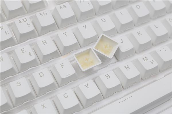 Ducky Keycap set White seamless double-shot - Bakgrundsbelyst Speltangentbord