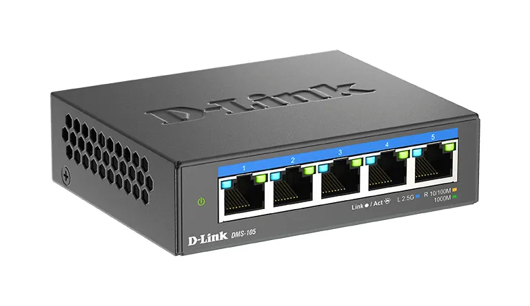 D-Link DMS-105/E - Unmanaged 5-Port Multi-Gigabit Switch, Black