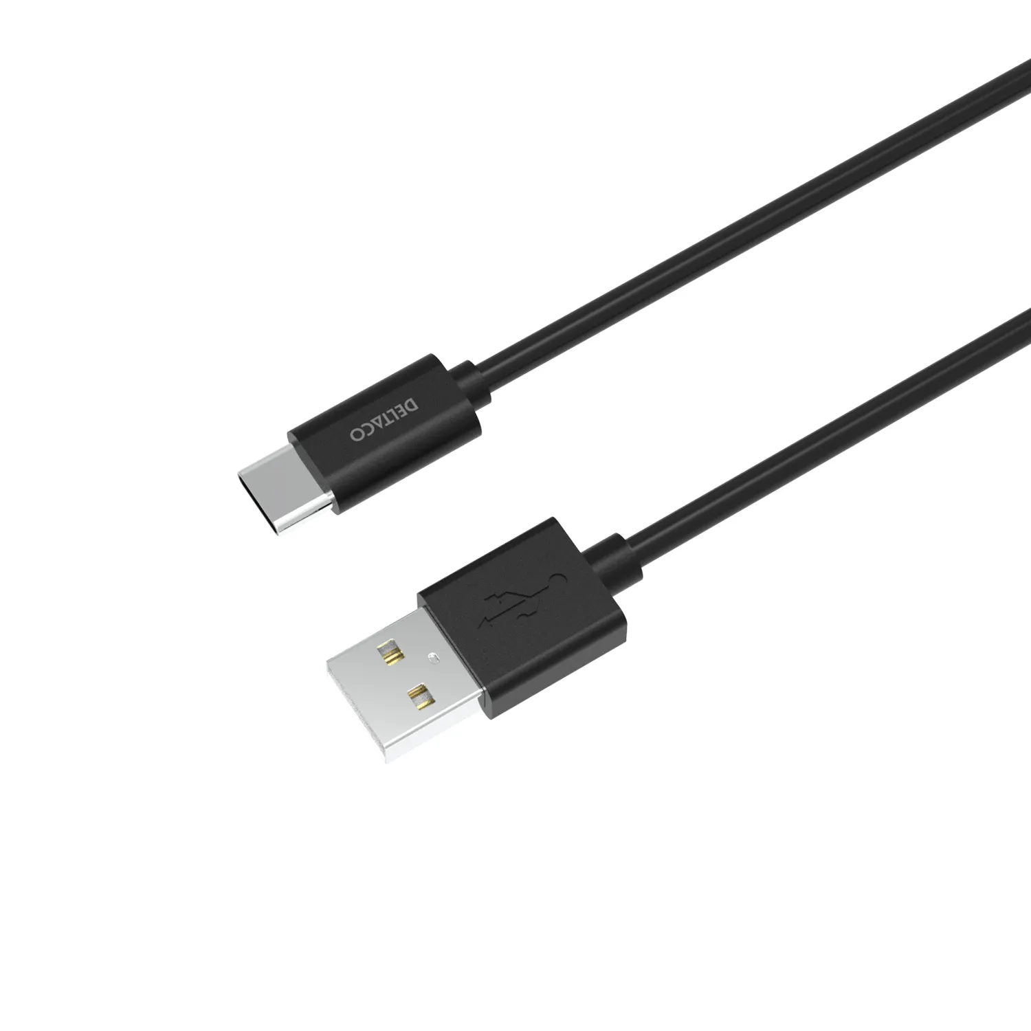Deltaco USB-A - USB-C cable, 1 m, musta