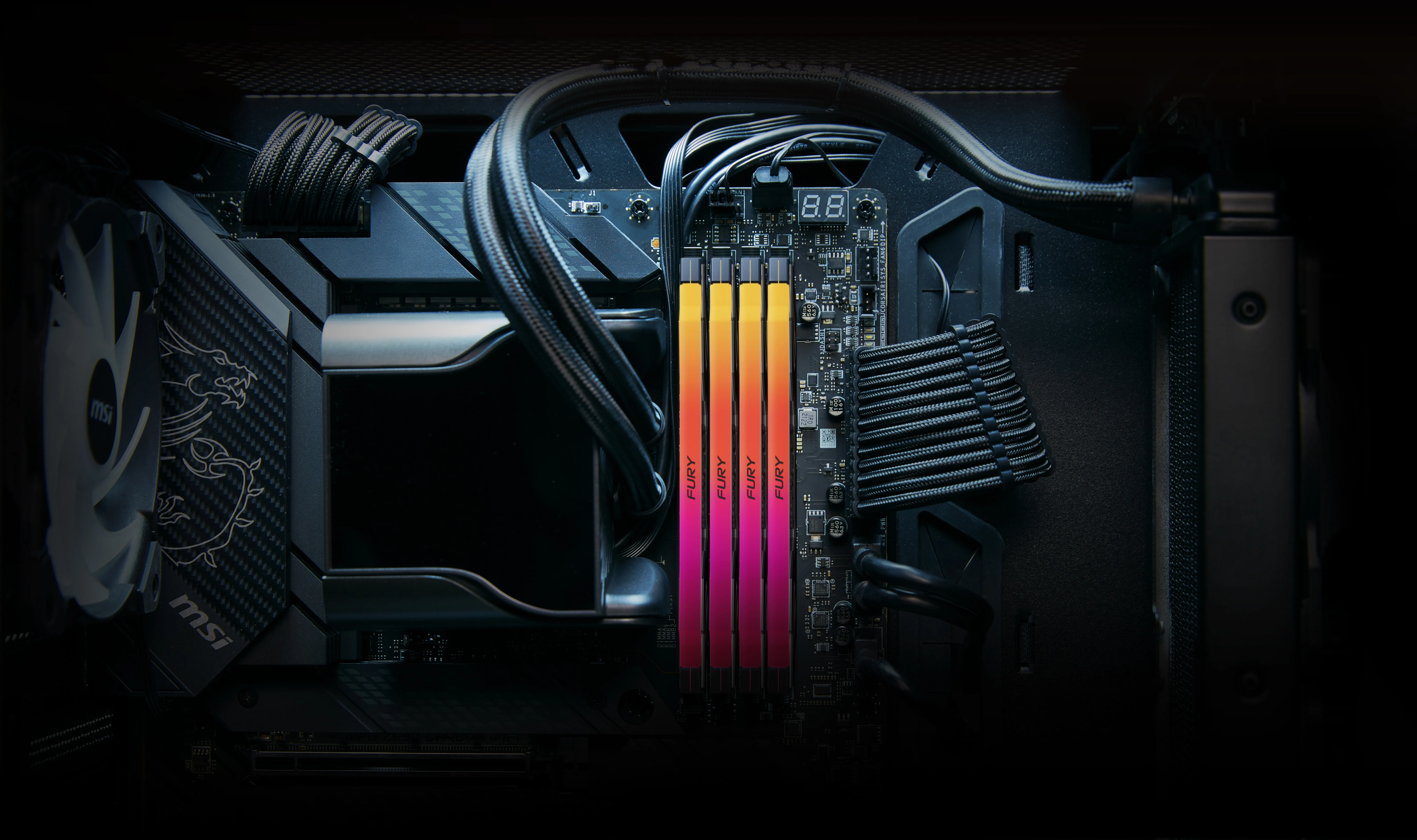 Kingston FURY Renegade RGB 24 Gt (1 x 24 Gt) DDR5 8000 MHz, CL38 -muisti, musta/hopea (XMP)