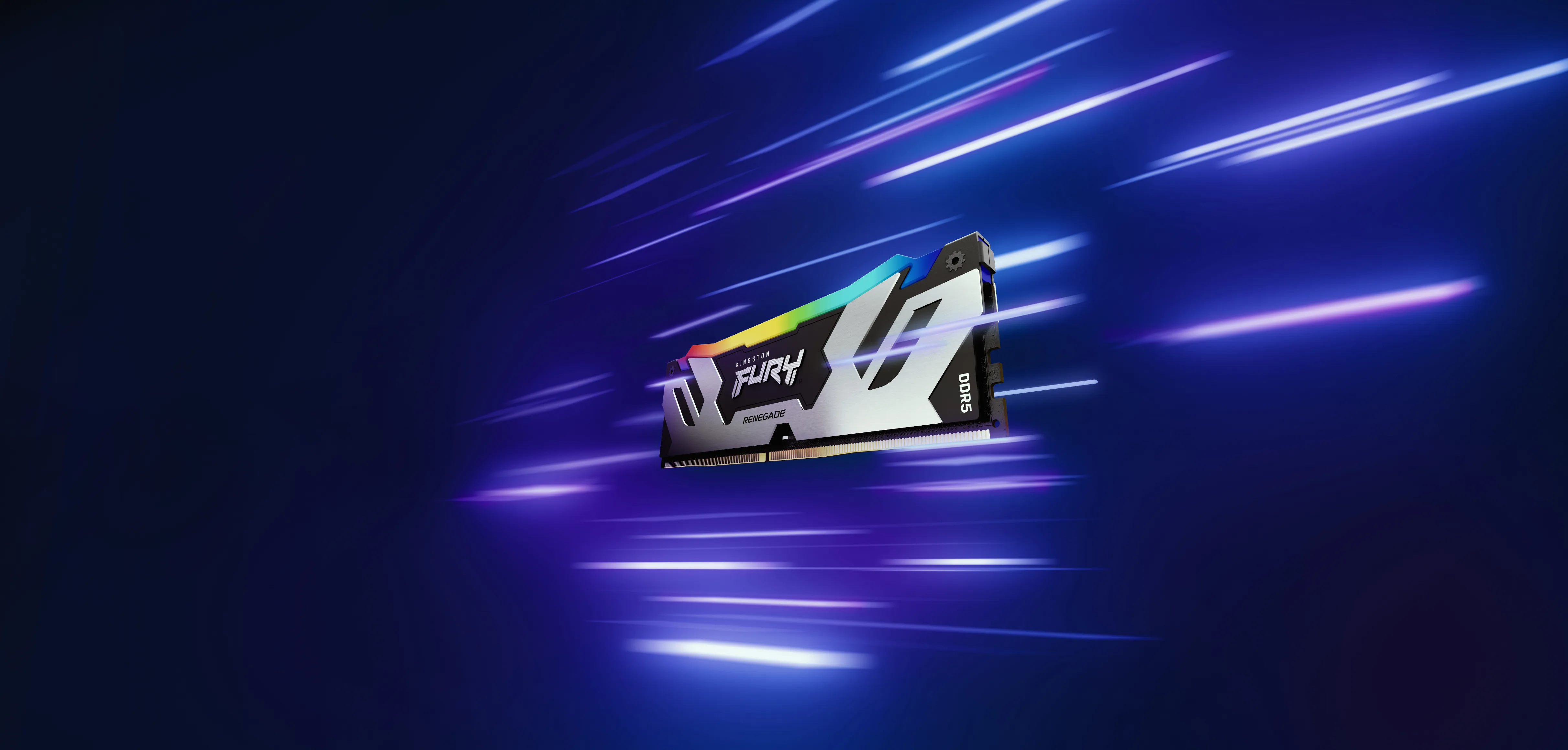 Kingston FURY Renegade RGB 24 Gt (1 x 24 Gt) DDR5 8000 MHz, CL38 -muisti, musta/hopea (XMP)