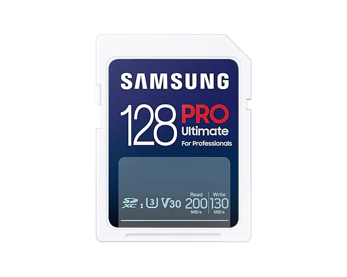 Samsung PRO Ultimate 128 GB SDXC UHS-I U3 V30 A1 kort + USB-l&auml;sare, vit