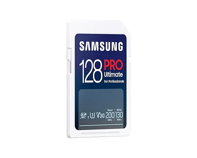 Samsung PRO Ultimate 128 GB SDXC UHS-I U3 V30 A1 kort + USB-l&auml;sare, vit