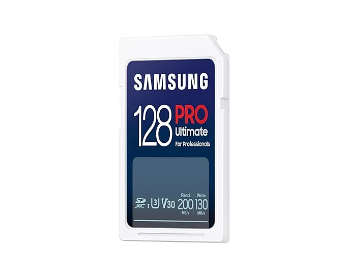 Samsung PRO Ultimate 128 GB SDXC UHS-I U3 V30 A1 kort + USB-l&auml;sare, vit