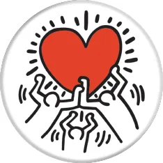 POPSOCKETS 3 Figures Holding A Heart Pidike/Jalusta Premium Keith Haring