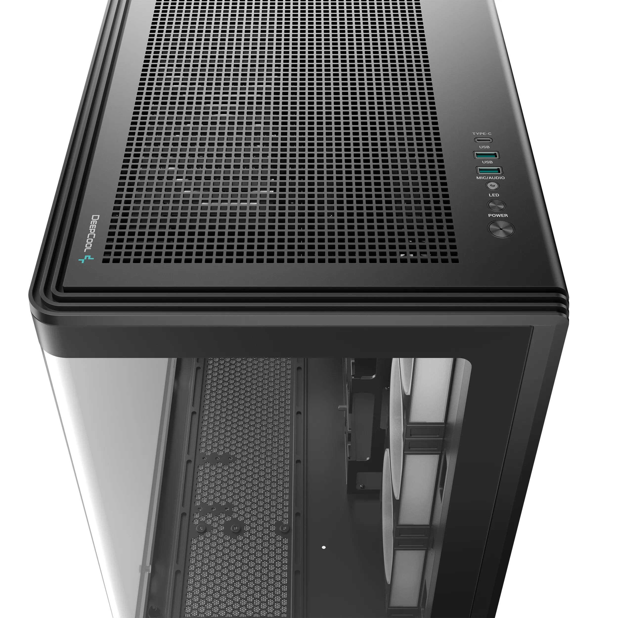 DeepCool CG590U 5F -miditornikotelo RGB-valaistuksella, musta