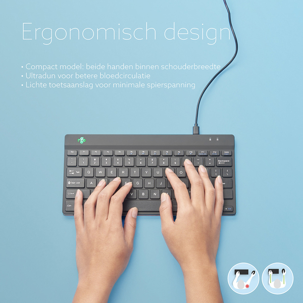 R-Go Compact Break Ergonomic Keyboard, White