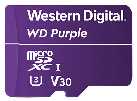 WD 128GB Purple, UHS-I Class 10, MicroSDXC - memory card