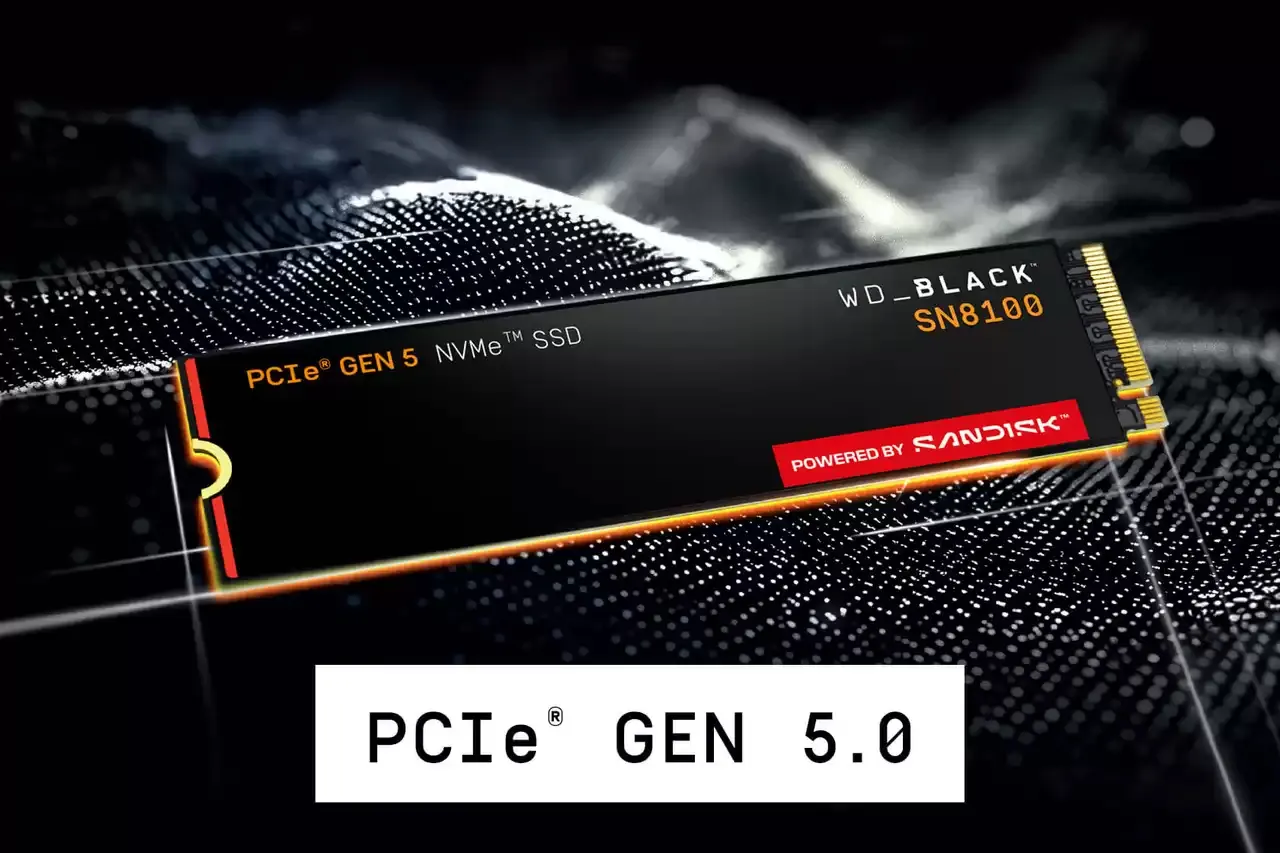 Western Digital WD Black SN8100 8TB M.2 PCIe 5.0 x4 NVMe SSD, Black