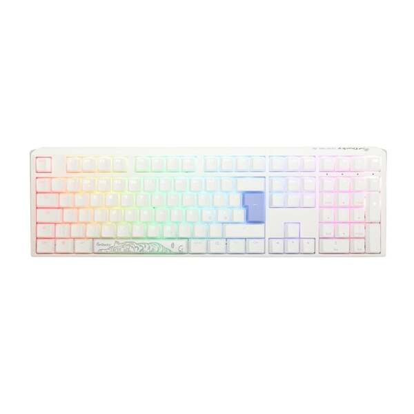 Ducky One 3 - Classic Pure White Nordic - Fullsize - Cherry Silent Red - RGB -pelin&auml;pp&auml;imist&ouml;