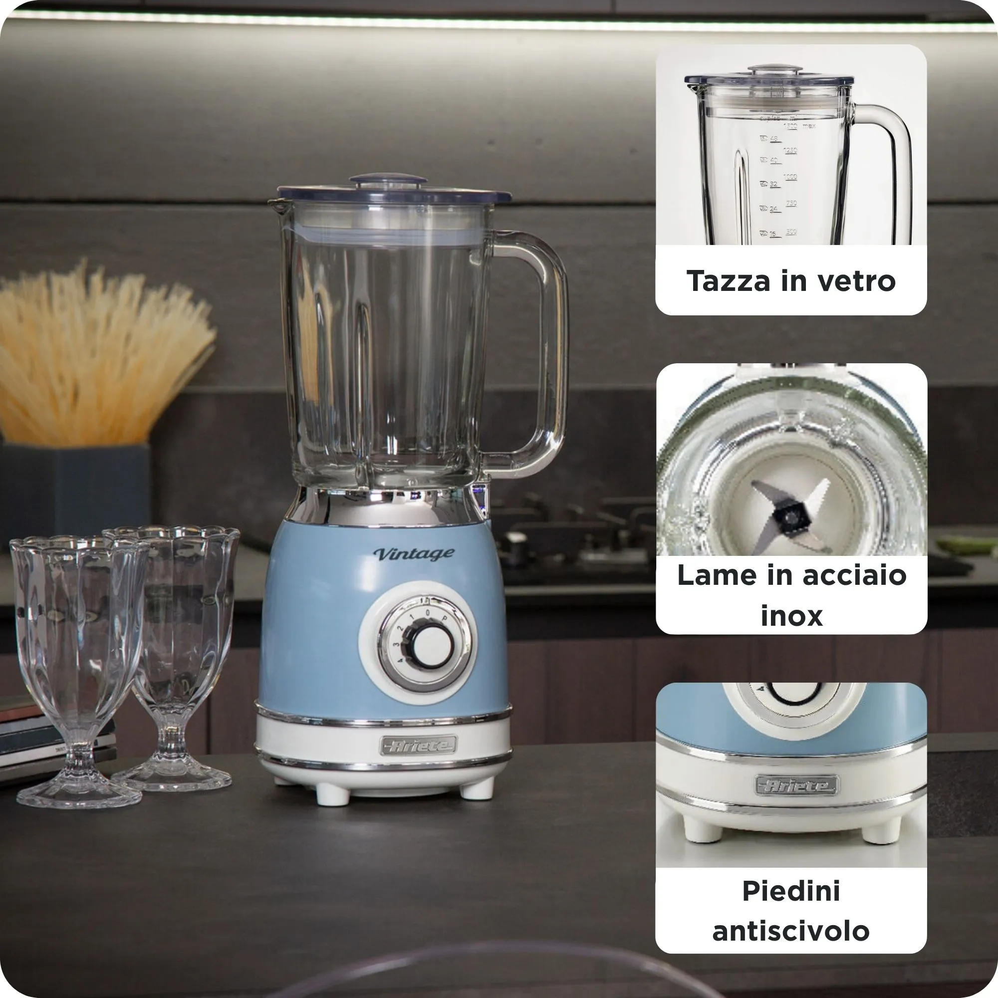 Ariete Vintage - blender, Blue