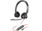 HP Poly Blackwire 3320 headset + USB-C till USB-A adapter, svart