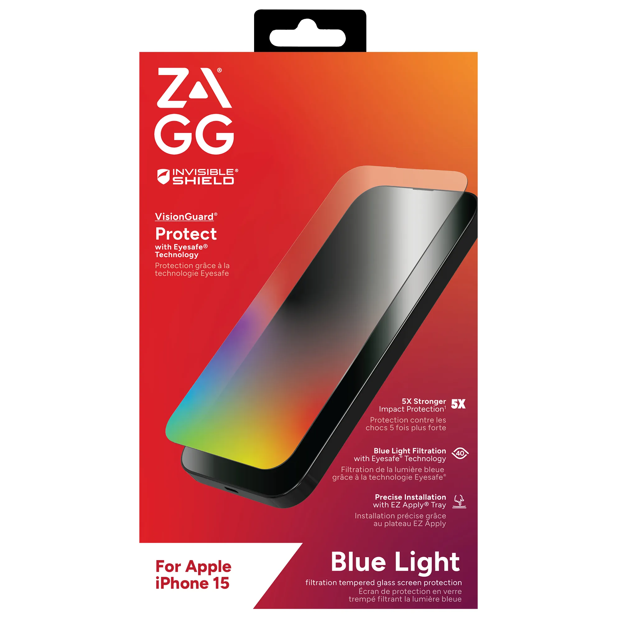 Zagg InvisibleShield Glass Elite VisionGuard iPhone 15 - Screen Protector