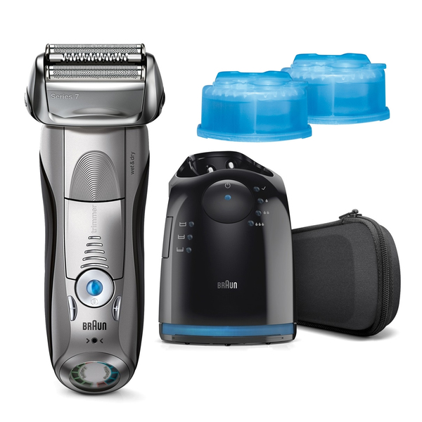 *BRAUN PARRANAJOKONE 7899CC + CCR2 GIFT PACK, Wet&amp;Dry SERIES-7 Huoltokeskuksella. Uudistettu puhdistusasema, Maailman ainoa &auml;lyk&auml;s&auml;&auml;niaaltotekniikka takaa 40 00