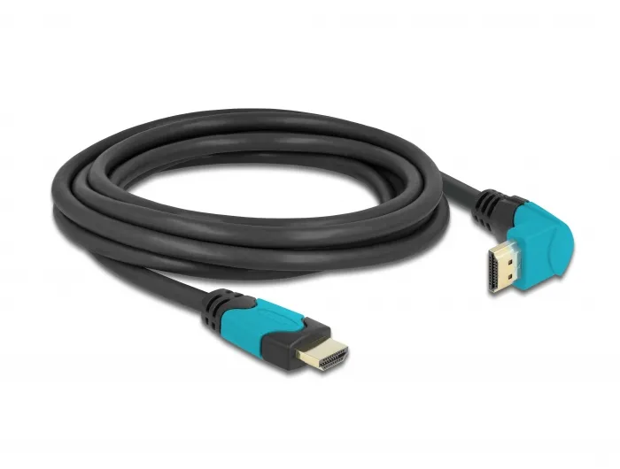De-Lock  HDMI – HDMI 2.1 - cable, 3 m, Black, Blue