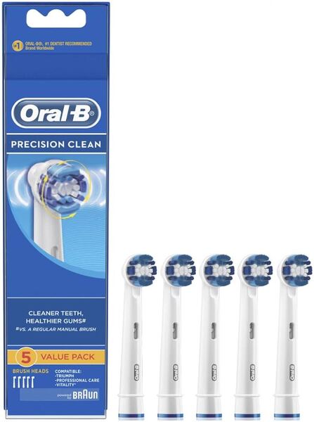 Oral-B Precision Clean 5 pcs Replacement Toothbrush Heads, White