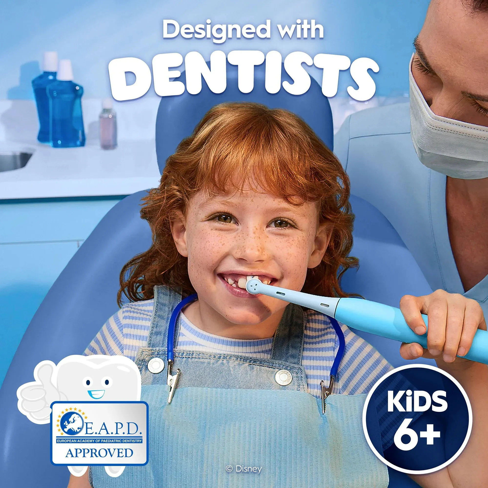 Oral-B iO Kids 6+ Stitch -lasten s&auml;hk&ouml;hammasharja, matkakotelo, sininen