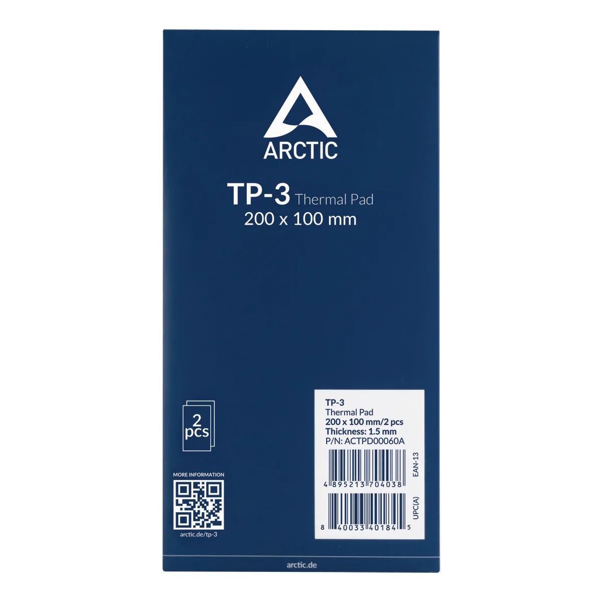 ARCTIC TP-3 200 x 100 x 1.5 mm 2-pack Thermal Pad, Blue