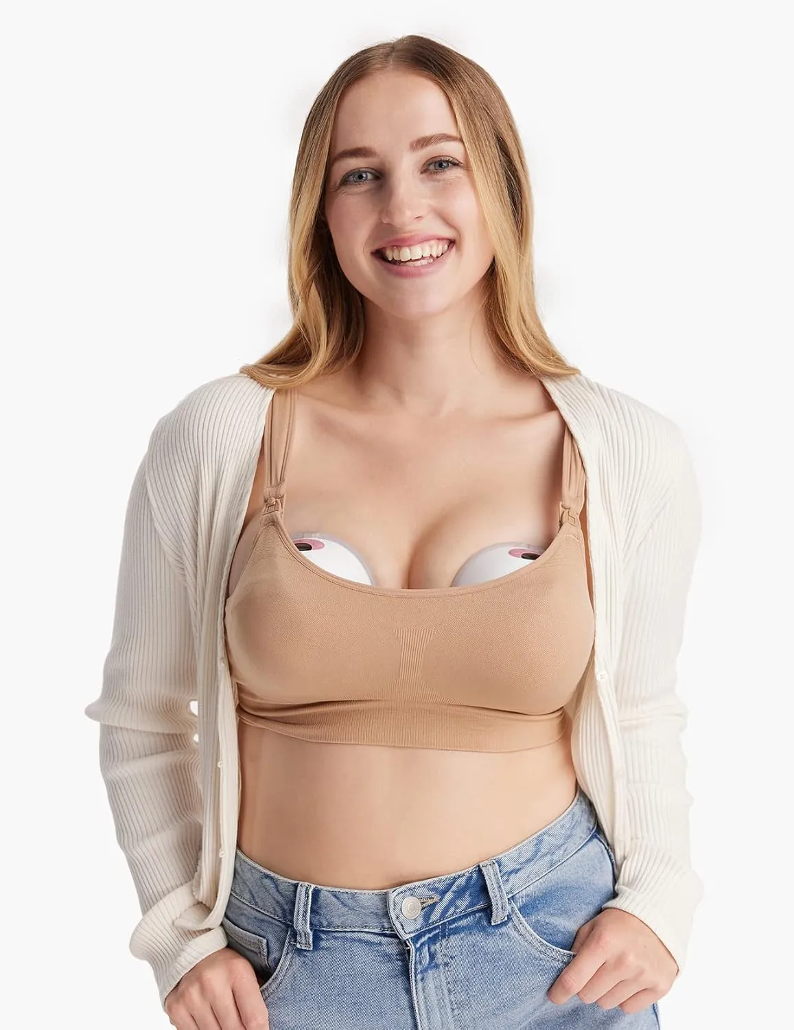 MOMCOZY M5 Dubbel b&auml;rbar br&ouml;stpump, gr&aring;