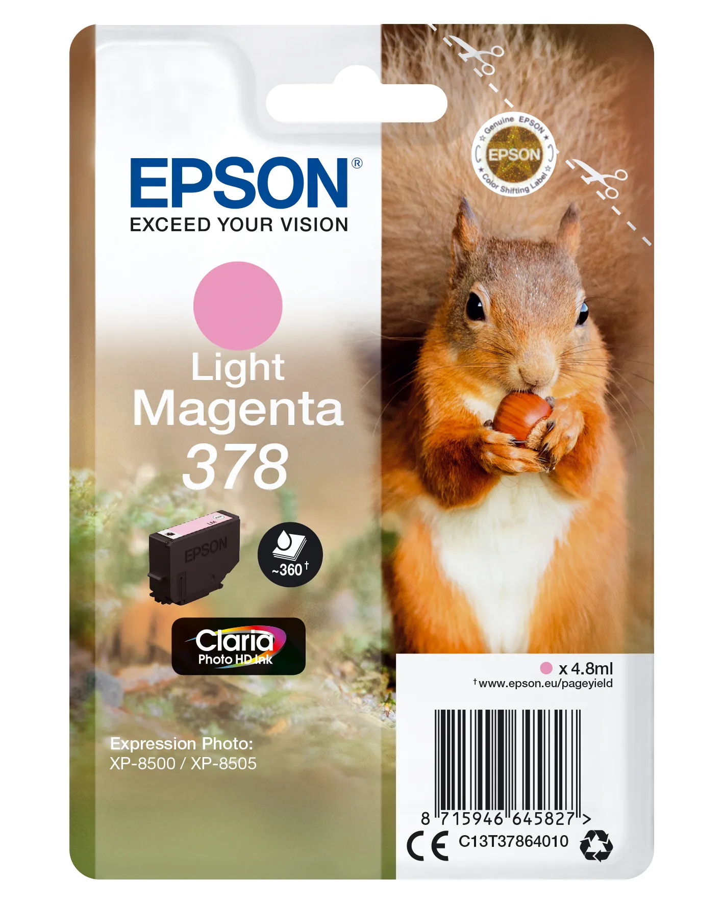 Epson 378-mustekasetti, 4.8 ml, vaaleanmagenta