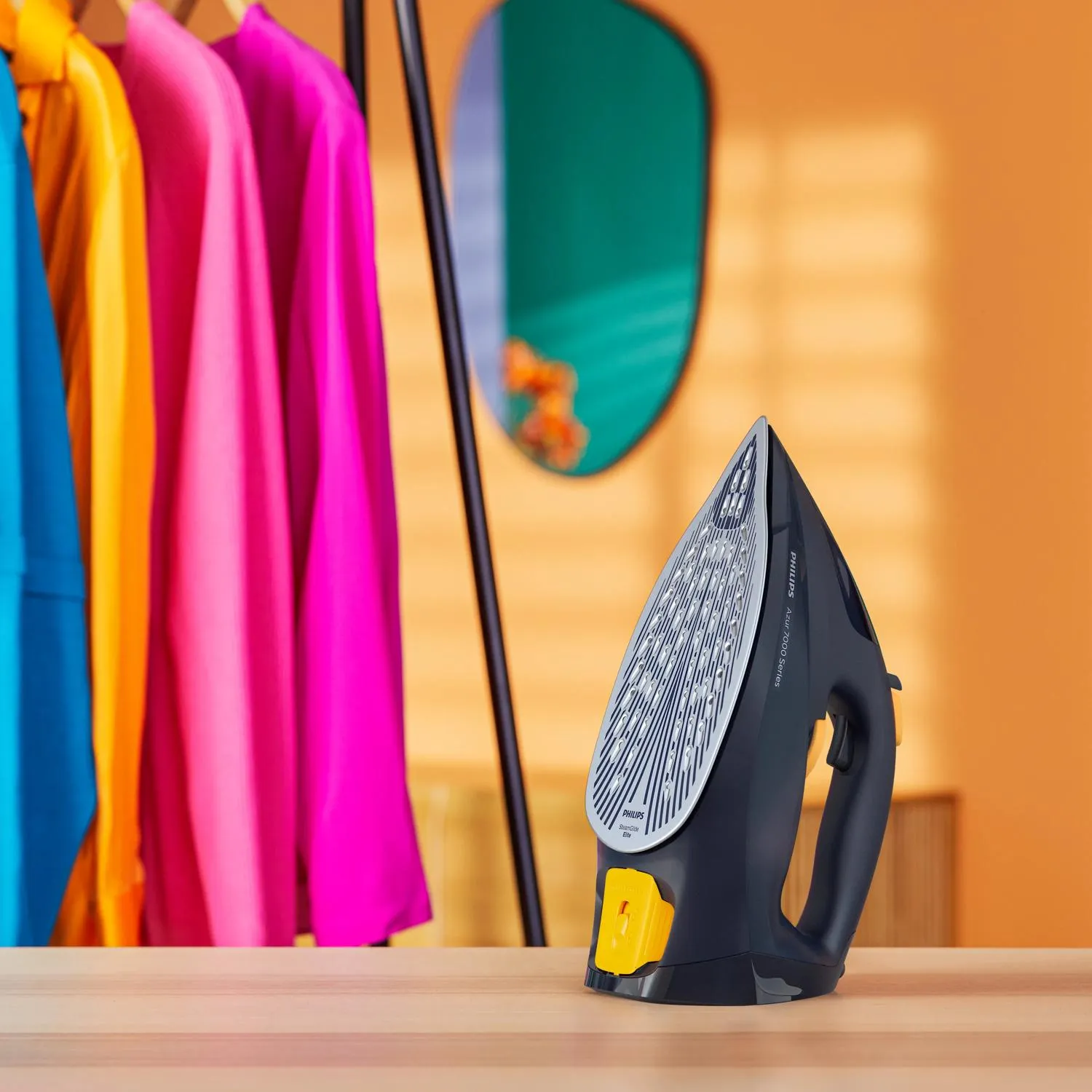 Philips Azur 7000 Series DST7060/20 Steam Iron, 3000W, 0.3L, Blue/Yellow