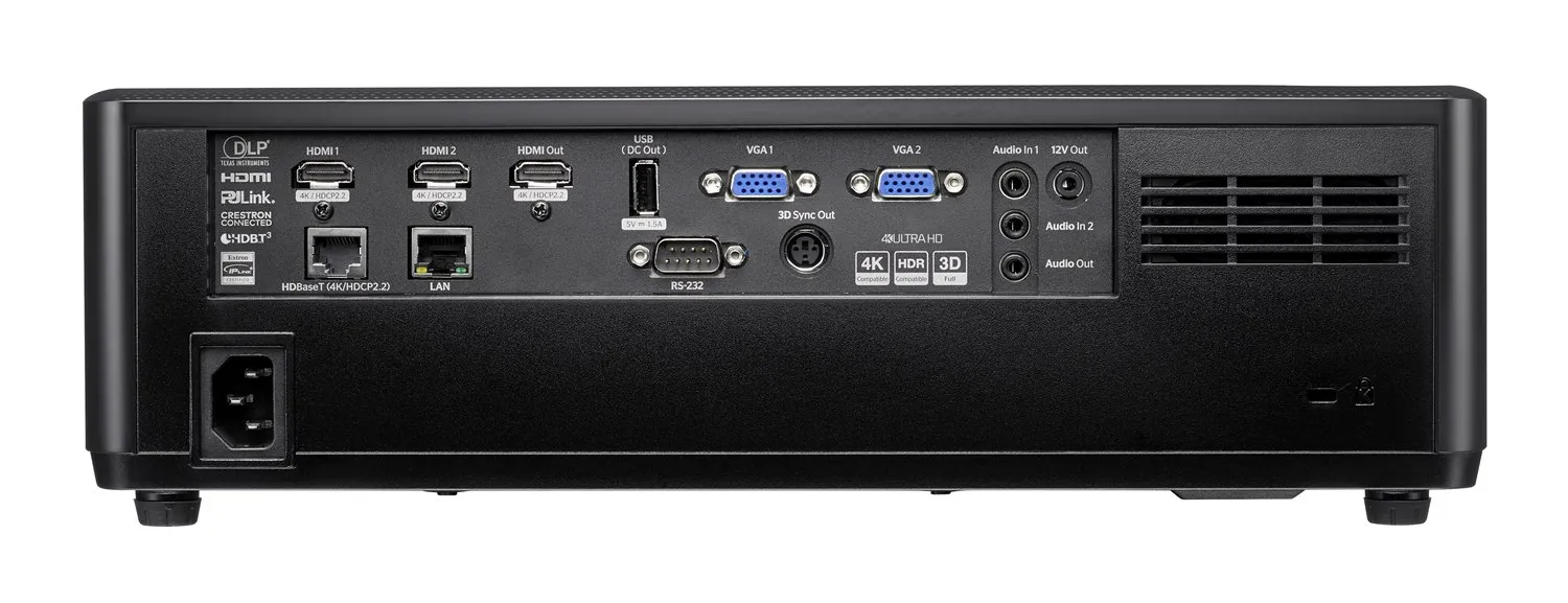Optoma ZK608TST Short Throw DLP 4K UHD 6000 ANSI lm Laser Projector, Black